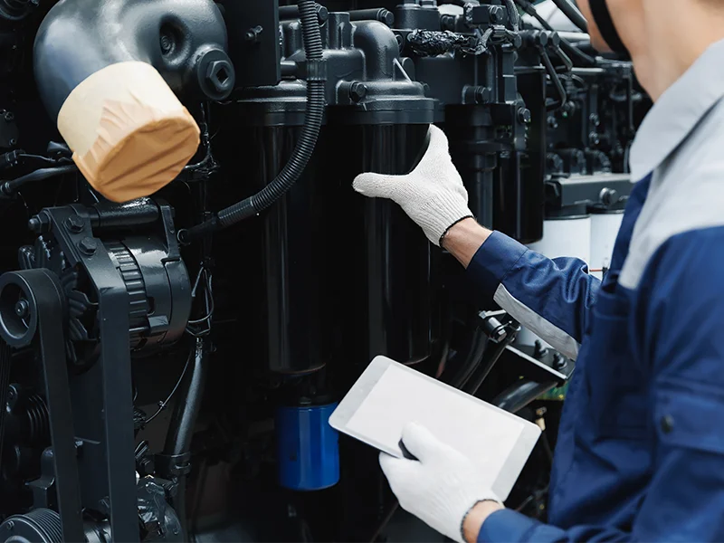 meccanico-controlla-motore-macchinario-edile